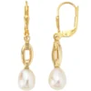 Ohrhänger 6,1x32,5mm Ohrringe Boutons mit Perlen 333 Gold Gelbgold