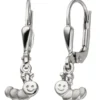 Ohrhänger 7x20,7mm Ohrringe Boutons Raupe aus 925 Silber rhodiniert