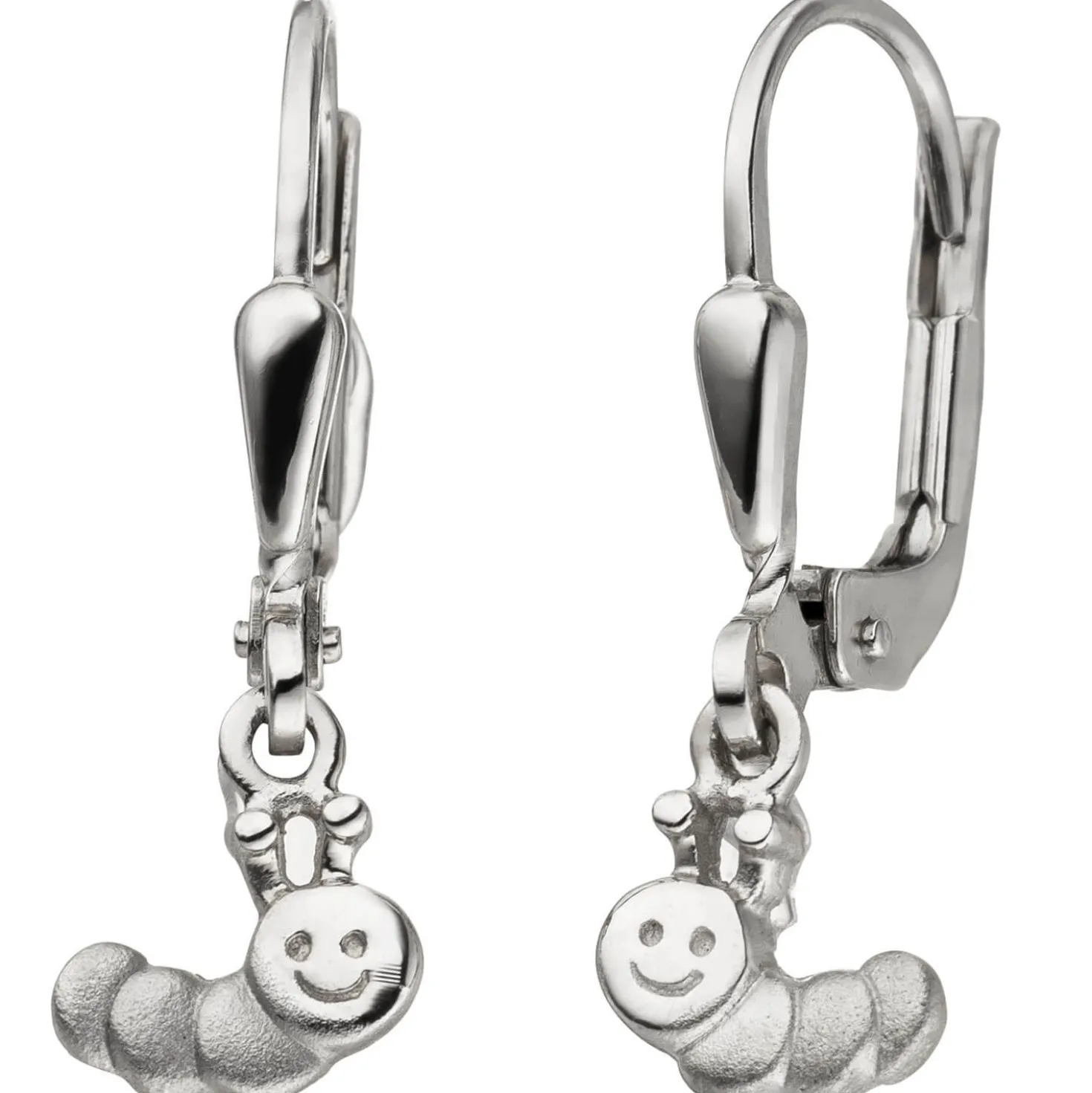 Ohrhänger 7x20,7mm Ohrringe Boutons Raupe aus 925 Silber rhodiniert