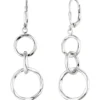 Ohrhänger 16,9x51mm Ohrringe Boutons 3 verkettete Ringe 925 Silber Damen