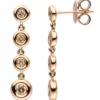 Ohrhänger 5,7x24,7mm Ohrringe 8 Diamanten 0.34Ct M-Z/SI braun 585 Gold Rotgold