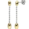 Ohrhänger 4,9x38,8mm Ohrringe mit Kettchen 925 Silber vergoldet mit Gelbgold