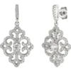 Ohrhänger 17,9x32,9mm Ornament mit 178 Zirkonia 925 Silber Ohrringe