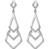 Ohrhänger 15,9x45,4mm 925 Silber 92 weiße Zirkonia Ohrringe Hängerstecker