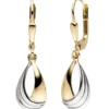 Ohrhänger 7,9x28mm Tropfen aus 333 Gold Gelbgold bicolor Ohrringe Brisur