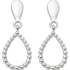 Ohrhänger 6,6x16,5mm Tropfen aus Kügelchen 585 Gold Weißgold Ohrringe Damen