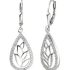 Ohrhänger 12,6x37,7mm Tropfen aus 925 Silber mit 64 Zirkonia Boutons Ohrringe