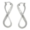 Ohrringe Creole Creolen 30x3mm Möbius Band oval gedreht 925 Silber Damen