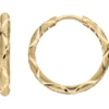 Ohrringe Creolen aus 333 Gold Gelbgold Ø 23mm mattiert diamantiert