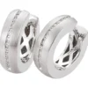 Ohrringe Creolen aus 585 Weißgold mattiert 28 Diamanten 0,154 Ct. W-SI