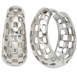 Ohrringe Creolen Creole 19,1mm aus 925 Silber rhodiniert durchbrochen