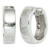 Ohrringe Creolen Creole 17,7mm 925 Silber rhodiniert flach Ohrschmuck