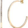 Ohrringe Creolen Halbcreolen 42,5x2,3mm Edelstahl gold-farben 134 Kristallsteine