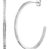 Ohrringe Creolen Halbcreolen 42,5x2,3mm aus Edelstahl mit 134 Kristallsteinen