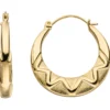 Ohrringe Creolen Ø 22mm aus 375 Gold Gelbgold mit Struktur Ohrschmuck