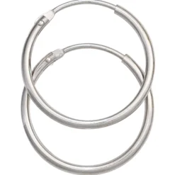 Ohrringe Creolen 20mm aus 585 Gold Weißgold rund dünn Ohrschmuck Damen