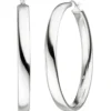 Ohrringe Creolen 50,4mm rund Ohrschmuck 925 Silber schlicht glänzend rhodiniert