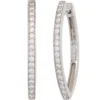 Ohrringe Creolen 37mm spitzoval dünn 925 Silber Zirkonia Ohrschmuck