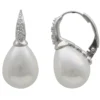 Ohrringe Creolen Perlen Muschelkernperlen weiß & Zirkonia 925 Silber Damen