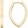 Ohrringe Creolen spitzoval aus 333 Gold Gelbgold 21,4x2,2mm flach glänzend