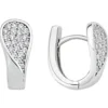Ohrringe Creolen 14,7x7mm aus 925 Silber rhodiniert mit 44 Zirkonia Ohrschmuck