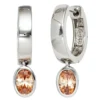 Ohrringe Creolen 5,3x20,8mm Creole mit Zirkonia oval orange champagne 925 Silber