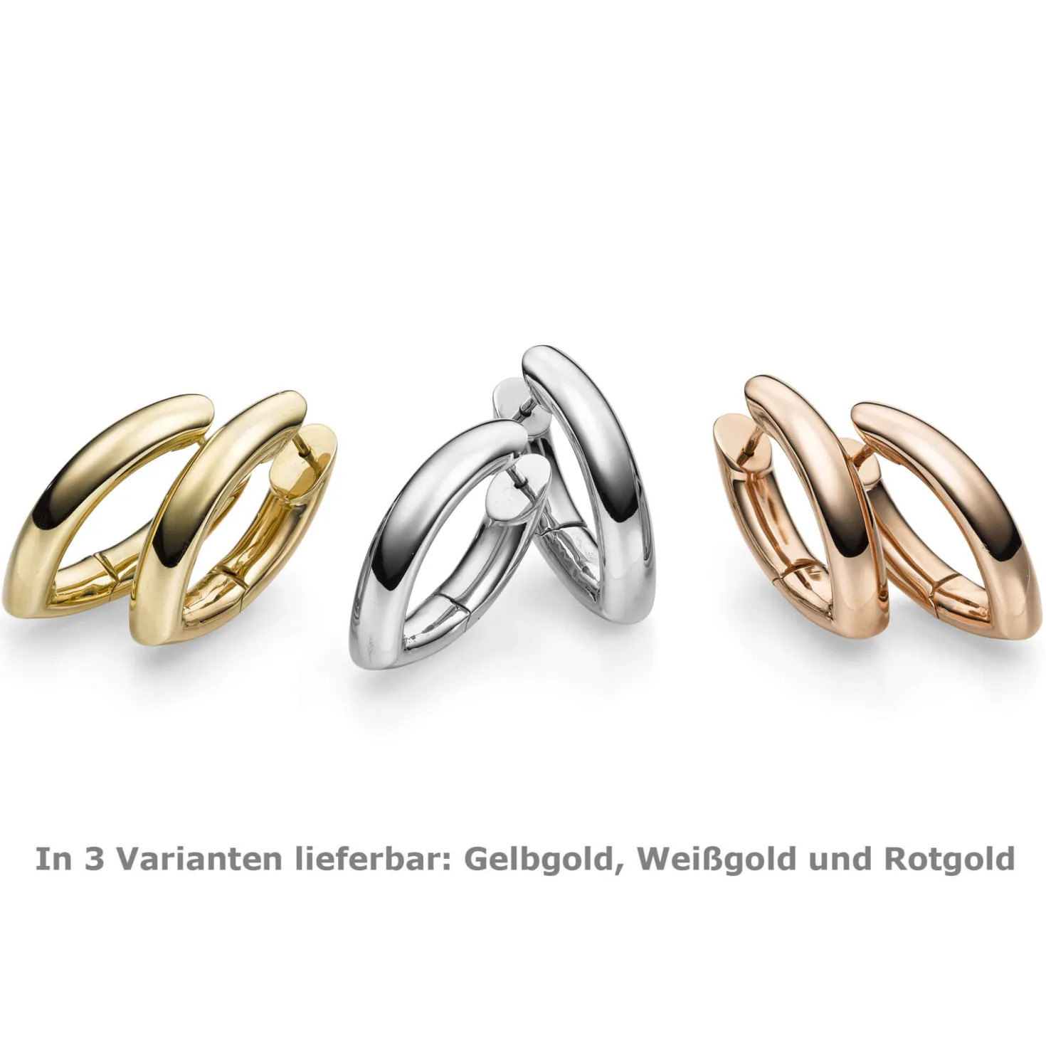 Ohrringe Creolen 28x6mm Ohrschmuck aus 750 Gold Rotgold spitzoval glänzend
