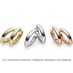 Ohrringe Creolen 28x6mm Ohrschmuck aus 750 Gold Weißgold spitzoval glänzend