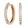 Ohrringe 16,5mm Creolen mit 22 Diamanten 0.33Ct W/SI Brillanten 585 Gold Rotgold