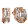 Ohrringe 14,9mm Creolen mit 52 Diamanten 0.24Ct 585 Gold weiß/rot