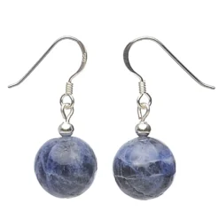 Ohrringe Ohrhänger aus echtem Sodalith & 925 Silber, violett-blau