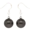 Ohrringe Ohrhänger aus Muschelkernperlen & 925 Silber, Ø12mm, grau
