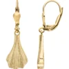Ohrringe Ohrhänger Ginkoblatt aus 333 Gold Gelbgold 30,4x9,3mm strukturiert