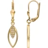 Ohrringe Ohrhänger spitzoval aus 333 Gold Gelbgold mit 24 Zirkonia 31,5x6,8mm