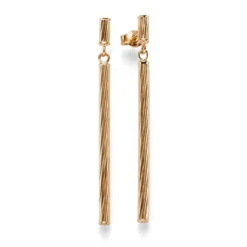 Ohrringe Ohrhänger Stäbchen 46x2,5mm aus 585 Gold Rotgold strukturiert