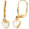 Ohrringe Ohrhänger 6,4x22,4mm Boutons Zirkonia Herz Herzen 333 Gold Gelbgold