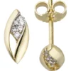 Ohrringe Ohrstecker Zirkonia spitzoval 333 Gelbgold Gold Ohrschmuck