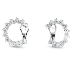 Ohrschmuck aus 750 Weißgold 24 Diamanten Tropfen-Schliff 4,64ct F-VVS 23x22,7mm