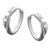 Ohrschmuck Creole Creolen 17x4mm Ohrringe für Damen Zirkonia & 925 Echt Silber