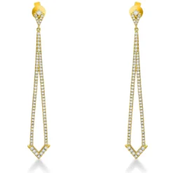 Ohrschmuck Ohrhänger aus 750 Gelbgold 171 Brillanten 1,38ct W-SI 68,8x9,2mm