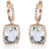 Ohrschmuck Ohrhänger 750 Rotgold 2 Amethyste 6ct grün 64 Brillanten 0,26ct TW-SI