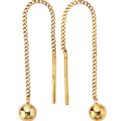 Ohrschmuck Ohrringe Durchzieh-Ohrhänger 4,3x54,5mm 333 Gold Gelbgold für Damen