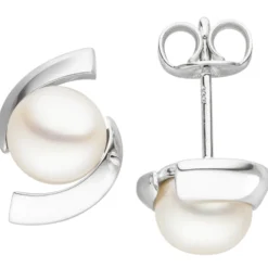 Ohrschmuck Ohrstecker Süßwasser-Zuchtperle 333 Weißgold