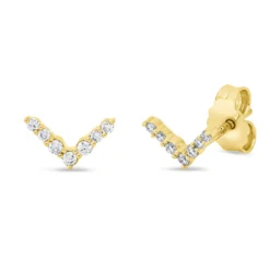 Ohrstecker aus 750 Gelbgold 14 Brillanten 0,11ct TW-SI 4,5x7,9mm Fassung rhodiniert