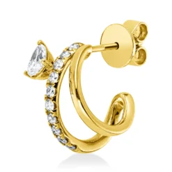 Ohrstecker aus 750 Gelbgold 11 Diamanten 0,33ct 14,5x9,3mm Einzelstück