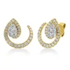 Ohrstecker aus 750 Gelbgold 84 Diamanten 1ct TW-SI 15,3x15,4mm Fassung rhodiniert