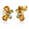 Ohrstecker aus 750 Gelbgold 8 Peridote 7,9ct grün 10 Brillanten 0,17ct TW-SI