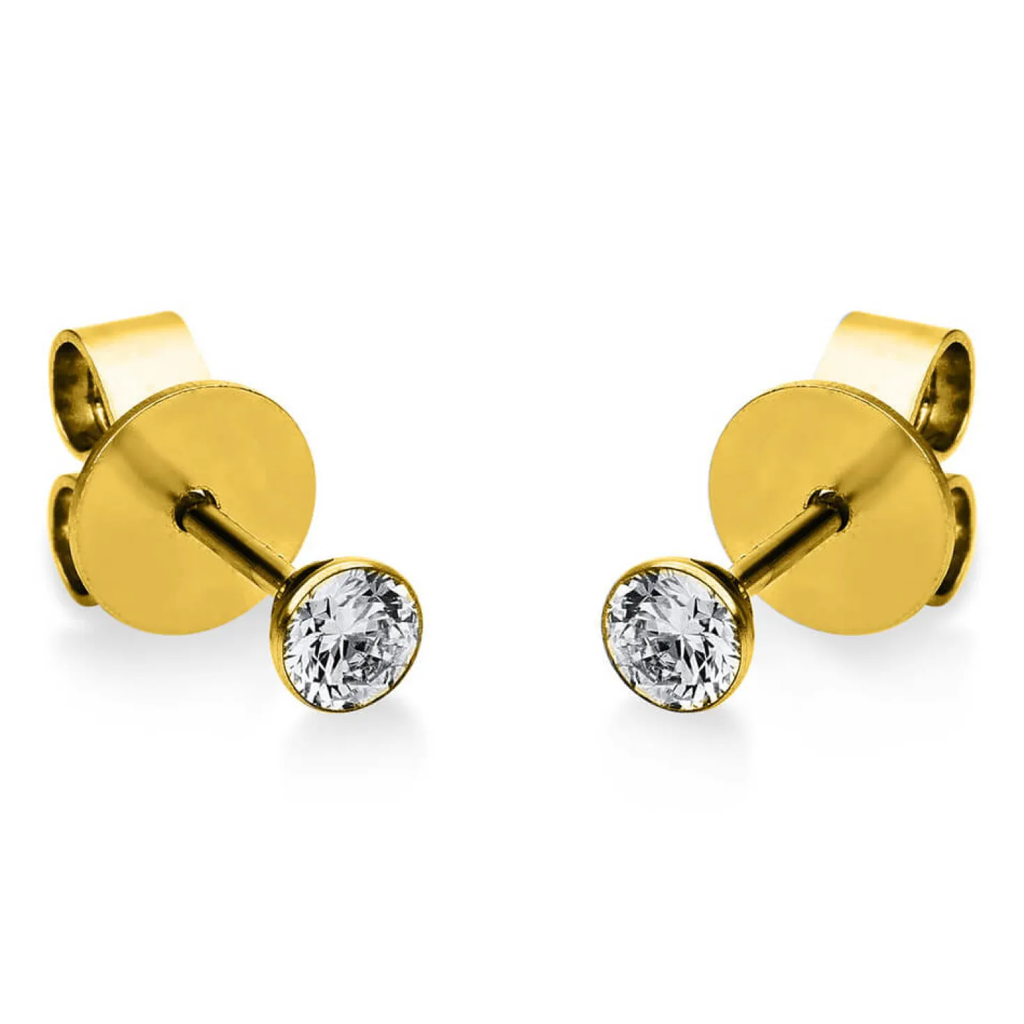 Ohrstecker aus 585 Gold Gelbgold mit 2 Diamanten Brillanten 0,20 Ct. Zarge