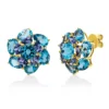 Ohrstecker aus 750 Gold Gelbgold 24 Tansanite 15,4ct blau 19,8x17,8mm