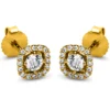 Ohrstecker aus 750 Gold Gelbgold 34 Diamanten 0,37ct TW-SI 6,2x6,2mm 4er-Krappe